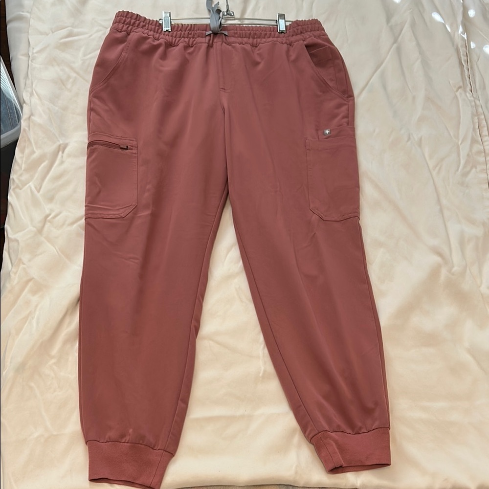 FIGS Uman Relaxed Jogger Scrub Pants XL in Mauve